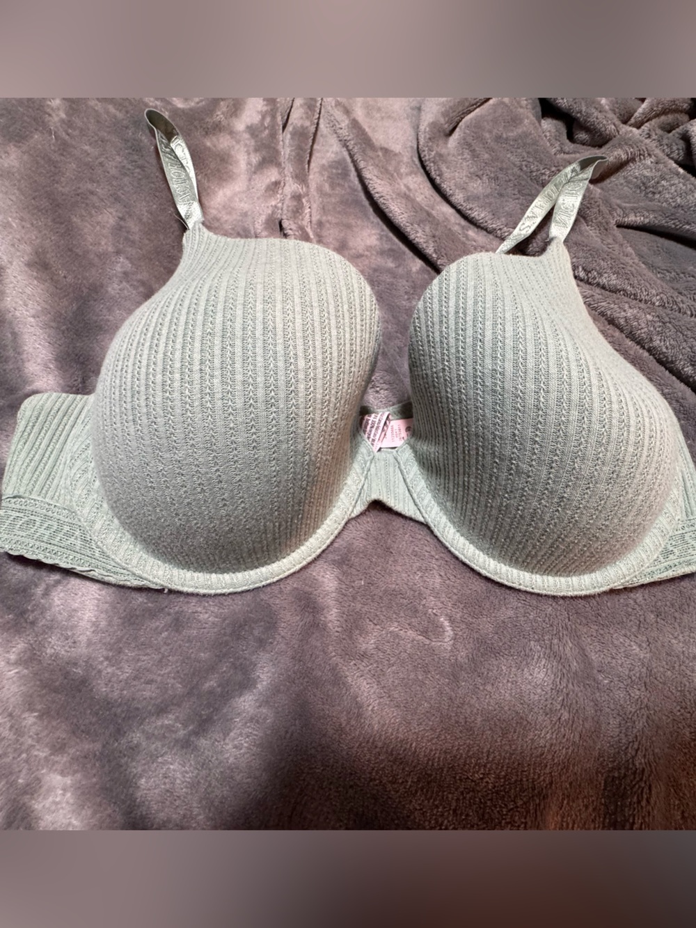 Victoria's Secret Light Gray Ribbed Push-Up Bra